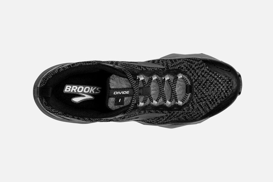 Brooks Running Shoes - Divide Trail Mens - Black/Grey - RZB-043815